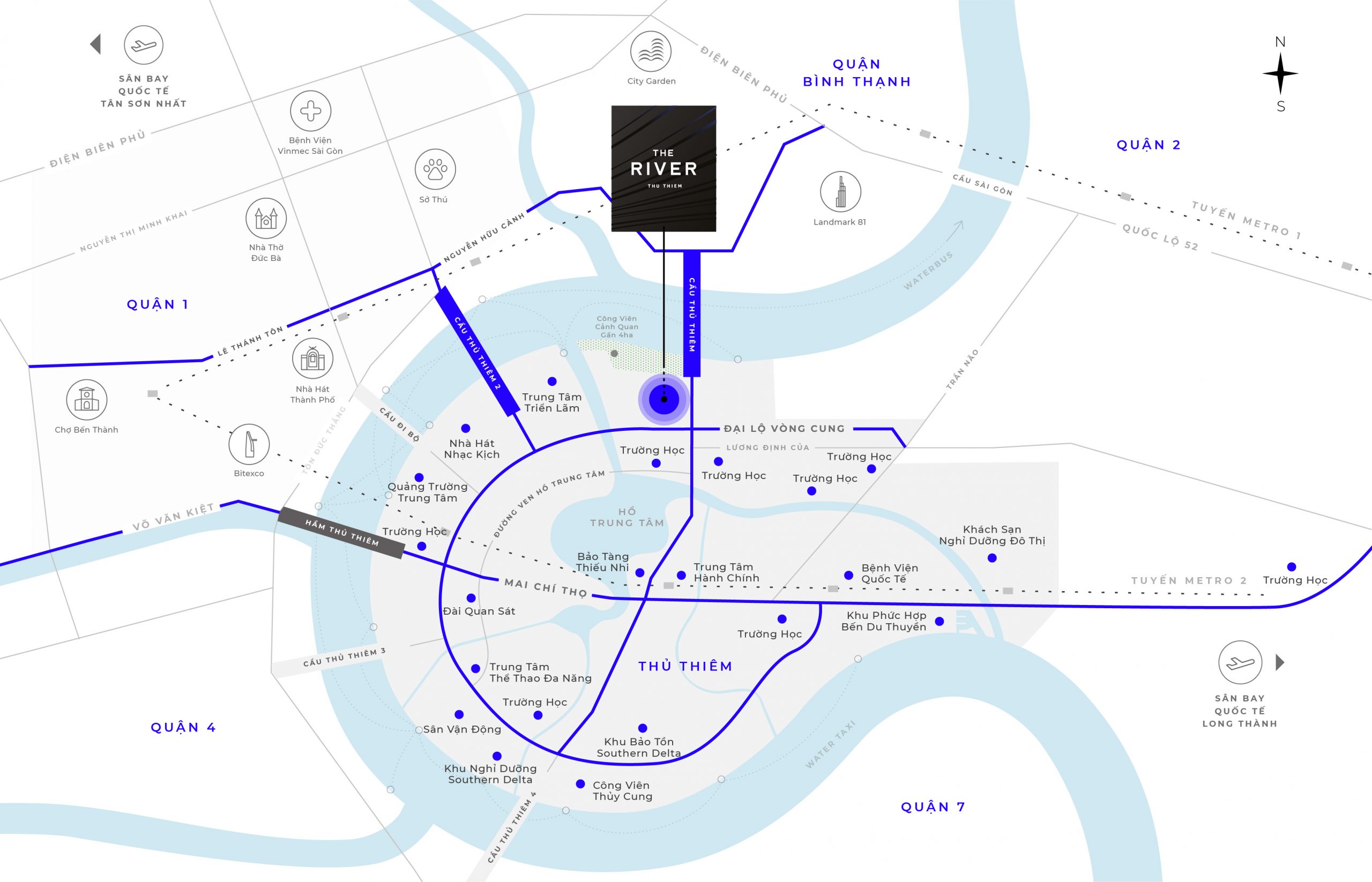 Bản đồ vị trí dự án căn hộ The River Thủ Thiêm