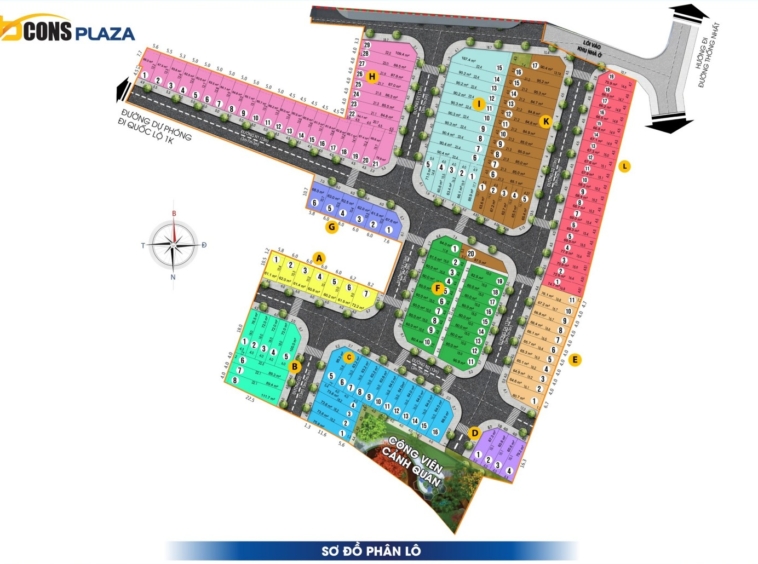 Quy hoạch tổng thể dự án nhà phố Bcons Plzaza